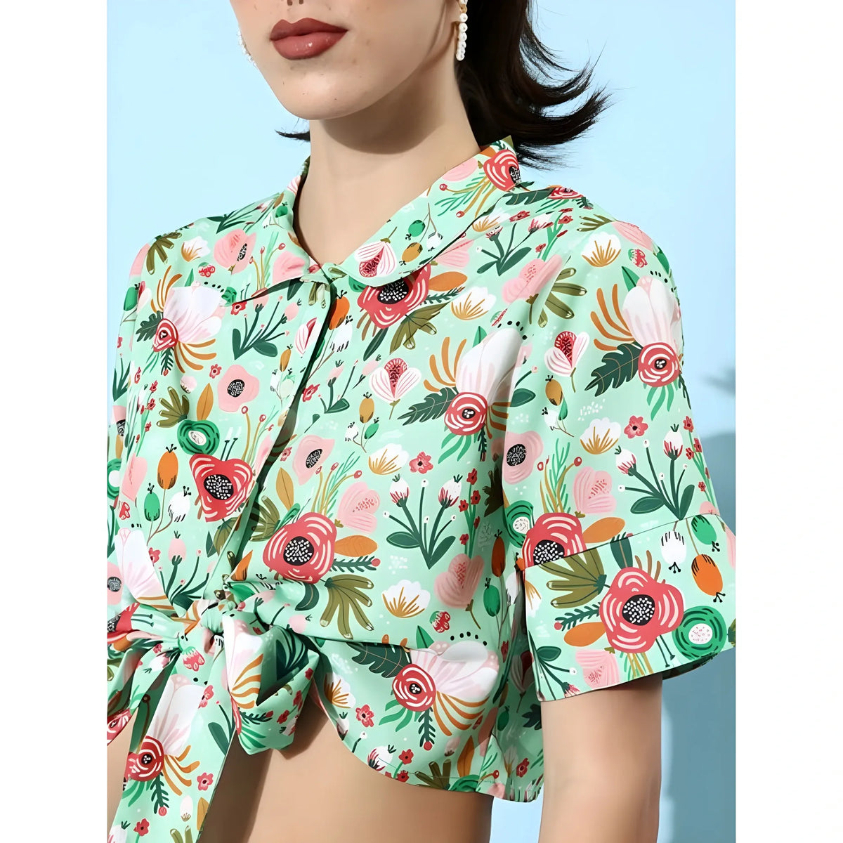 Women's Polyester Floral Short Sleeve Co Ord Set (multicolor) | Women Signature Collection