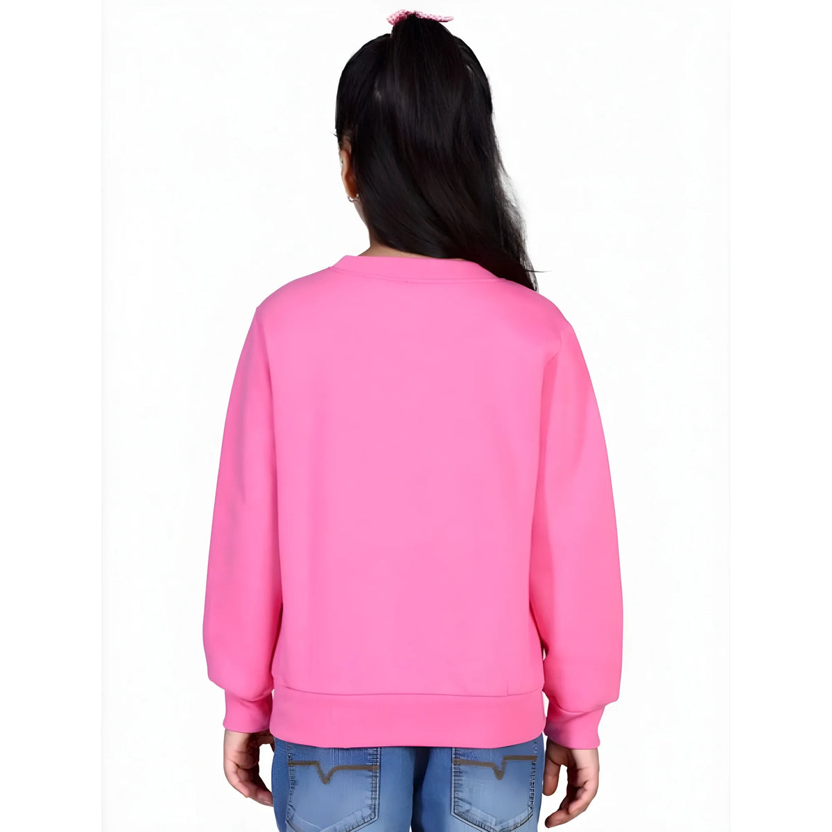 Girl's Fleece Embellished Long Sleeves Sweatshirt (pink) | Kids Signature Collection