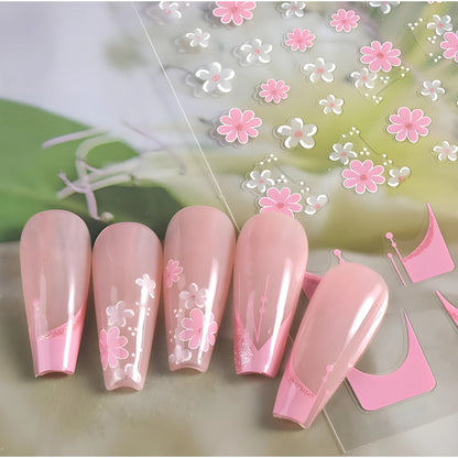 Prism Floral Plastic Nail Art Stickers