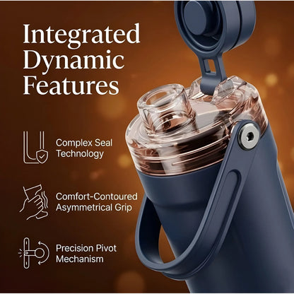 Prism Essential Stainless Steel Gym Water Bottle with Carry Strap