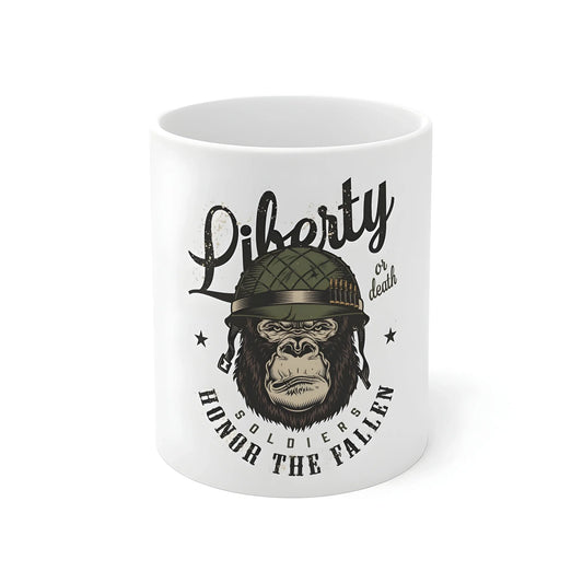 Ceramic Gorila Desing Printed Coffee Mug (Color: White, Capacity:330ml)