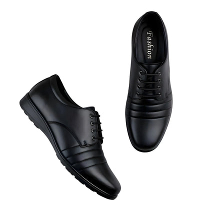Onyx Men's Synthetic Leather Solid Lace-Up Formal Shoes