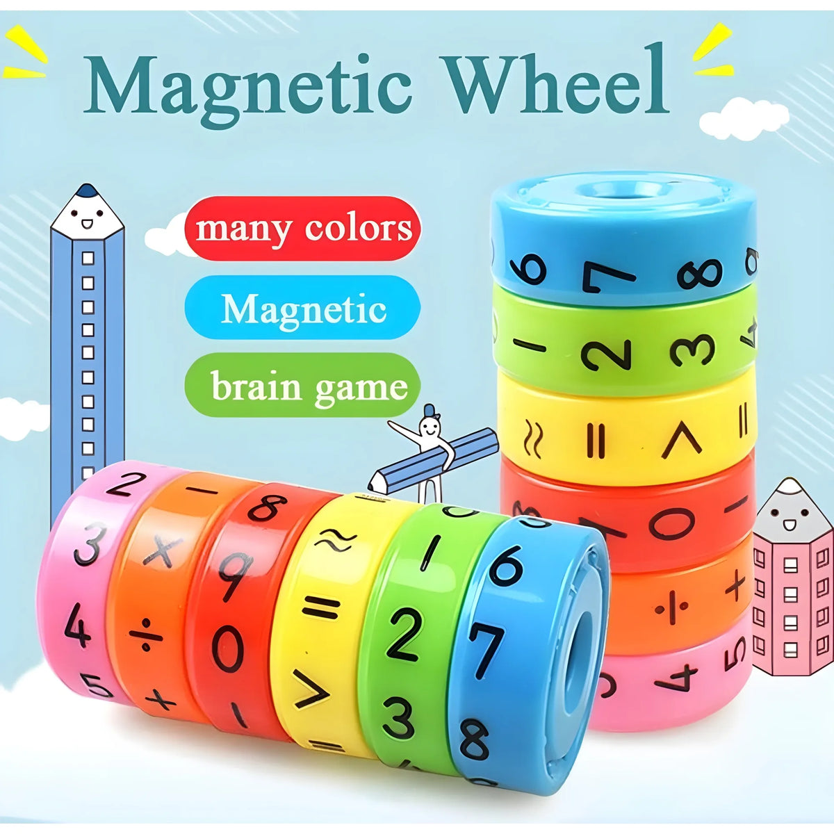 Prism Essential Plastic & Magnet Magnetic Math Block Learning Toy