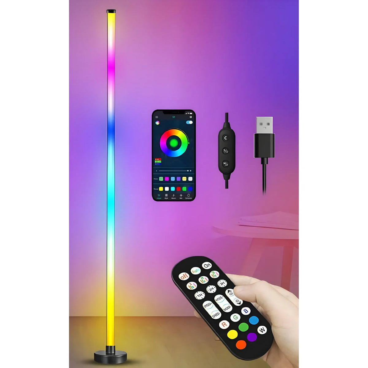 Prism Essential Aluminium Smart RGB LED Corner Lamp With App