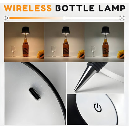 Onyx Essential Plastic Wireless Wine Bottle Lamp
