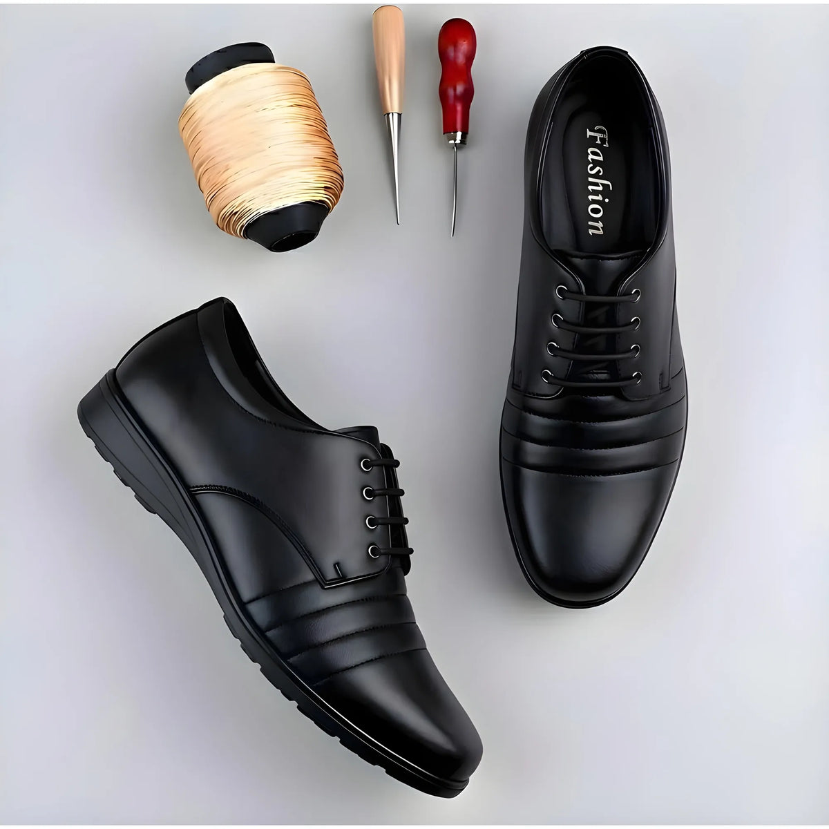 Onyx Men's Synthetic Leather Solid Lace-Up Formal Shoes