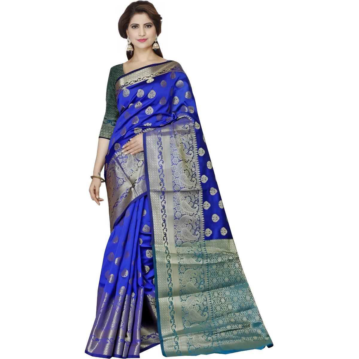 Women's Jacquard Woven Saree With Unstitched Blouse 5.5mtr (multicolor) | Women Signature Collection