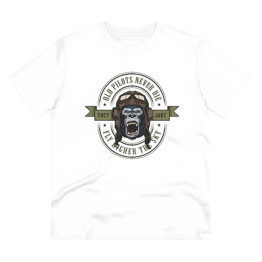 Men's PC Cotton Gorila Desing Printed T Shirt (Color: White, Thread Count: 180GSM)