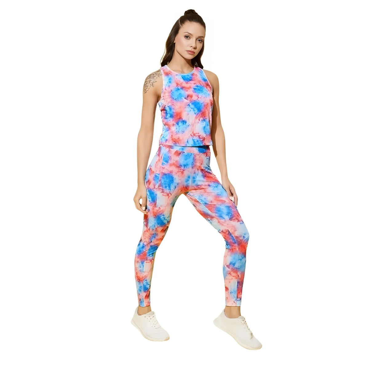 Women's Polyester Lycra Printed Sleeveless Active Wear (multicolor) | Women Signature Collection