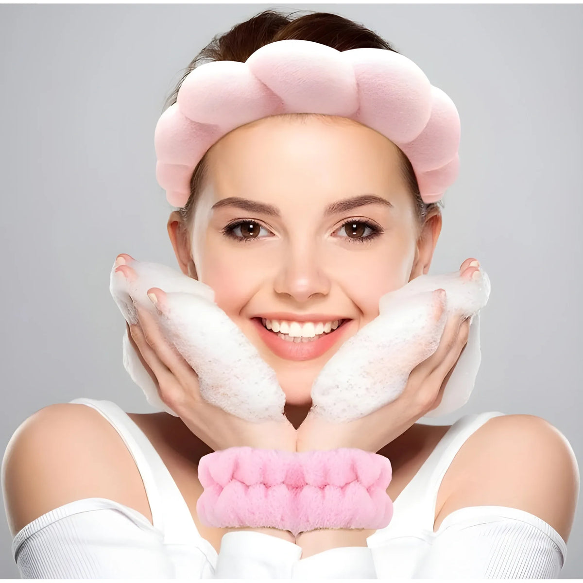 Rose Essential Spa Headband And Wristband Set