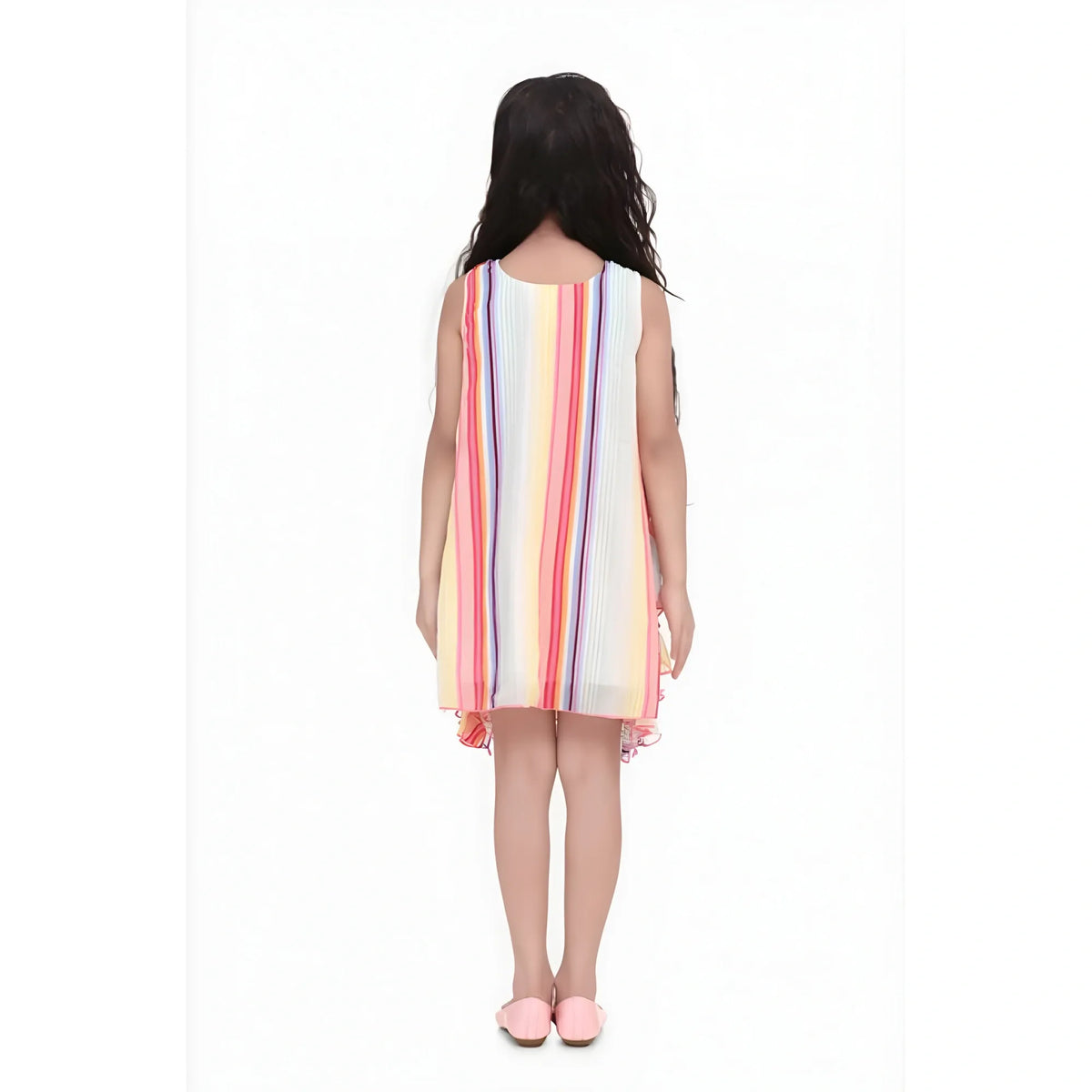 Girl's Chiffon Ruffled Sleeveless Dress (multicolor) | Kids Signature Collection