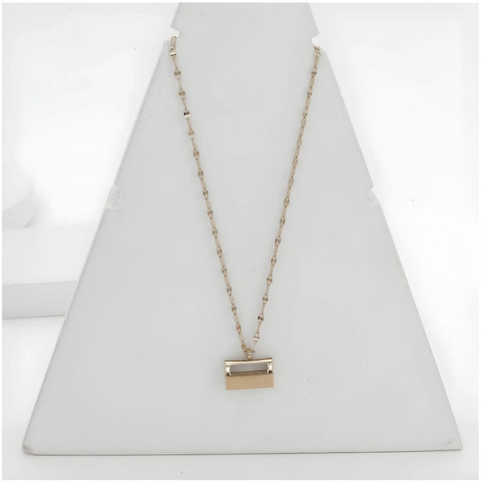 Women's Stainless Steel Mini Suitcase Pendent Delicate Chain (Gold Plated)