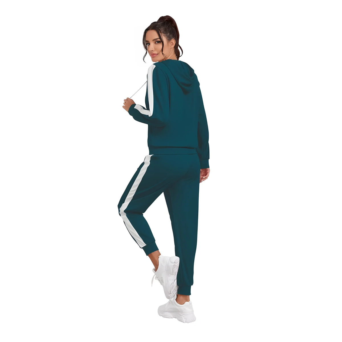 Women's Knitting Stretchable Solid Hooded Neck Full Sleeve Track Suit (morpich) | Women Signature Collection