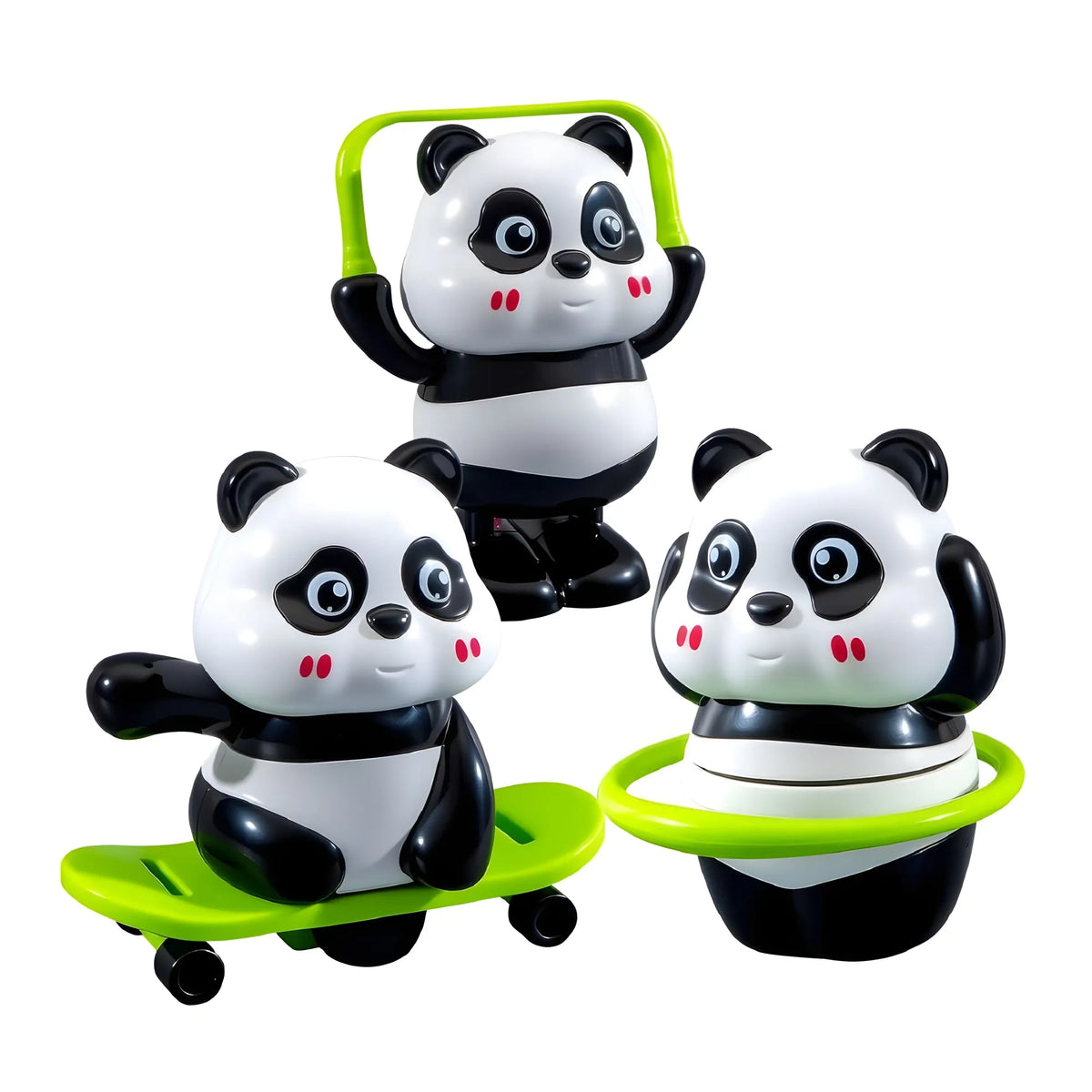 Prism Essential Plastic Cute Panda Action Toy Set