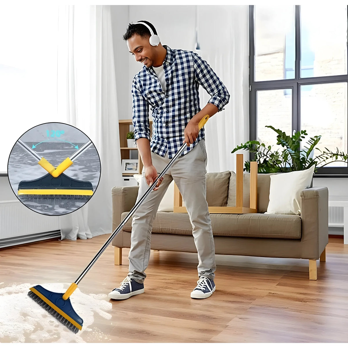 Prism Essential 2 in 1 Scrape Floor Scrubbing Brush