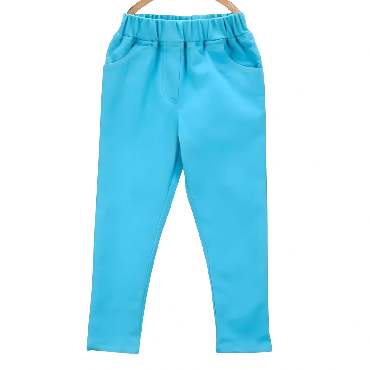 Girl's Denim Solid Elasticated Jeggings cum Jeans (Blue)