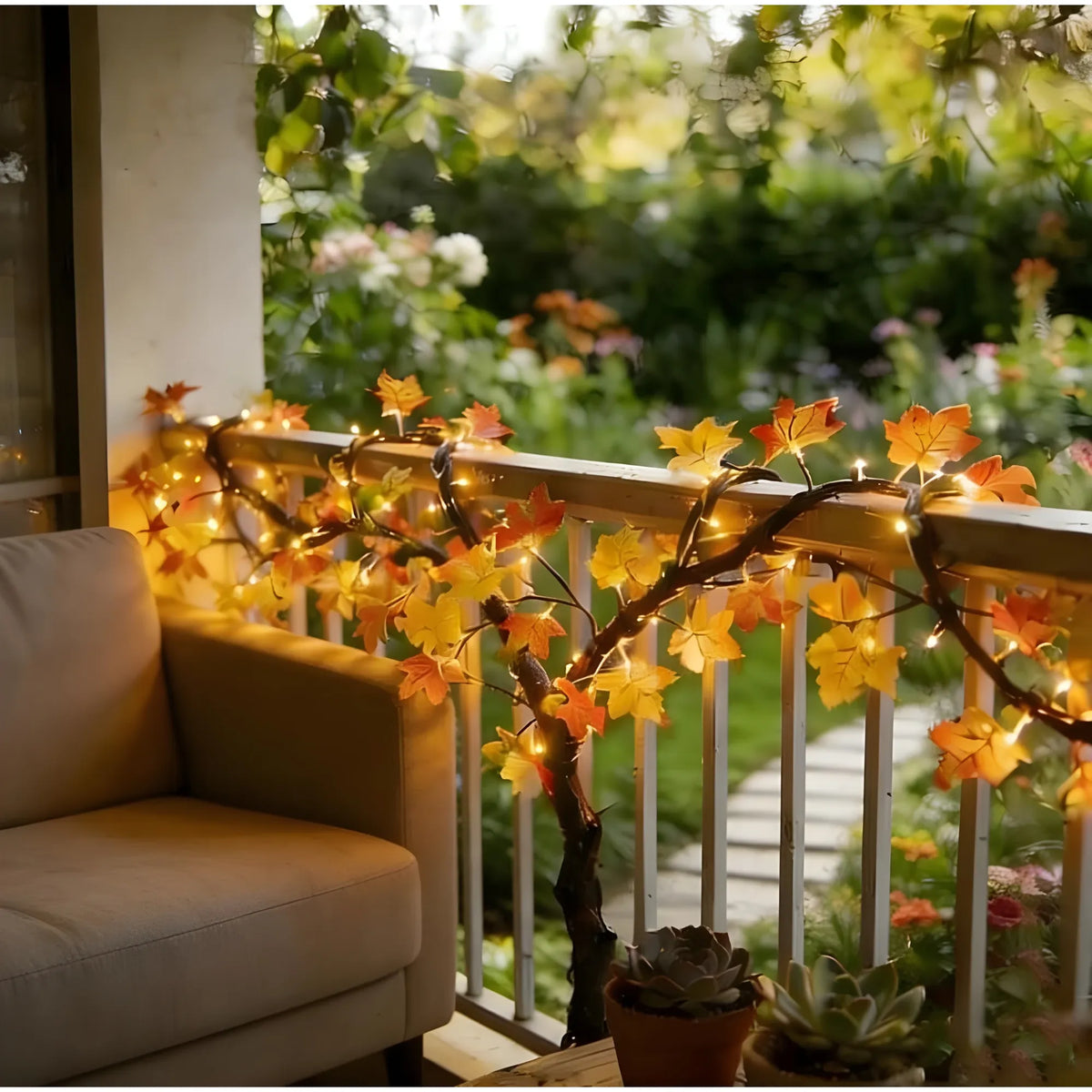 Prism Essential Plastic-Copper Maple Leaf Tree Light