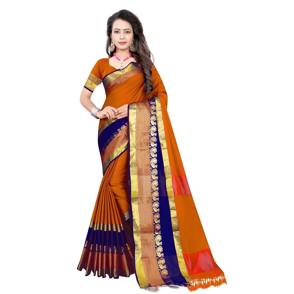 Women's Jacquard Woven Saree With Unstitched Blouse 5.5mtr (multicolor) | Women Signature Collection