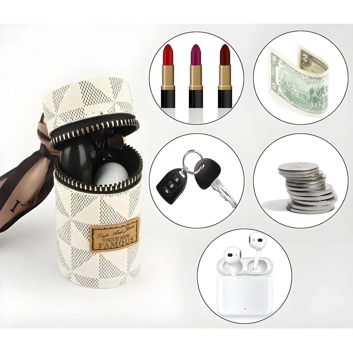 Prism Essential Mini Leather Keychain Bag