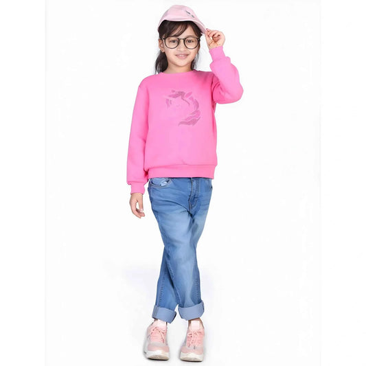 Blush Elara Fleece Embellished Long-Sleeve Sweatshirt
