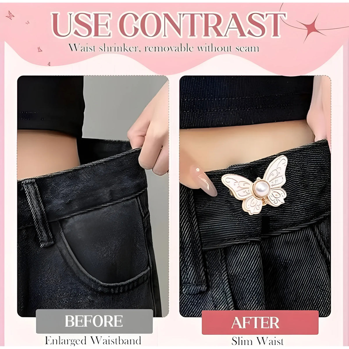 Prism Essential Pack of 2 Jeans Clip Butterfly