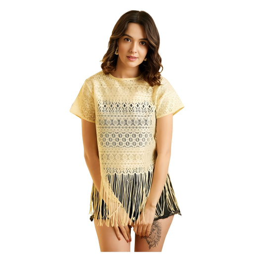 Elara Lace Self Design Top